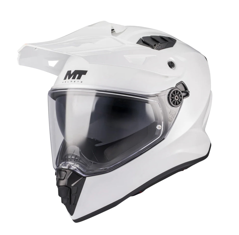 Casca touring/adventure MT model Track SV Pure A0 alb lucios – tip viziera: HS 12