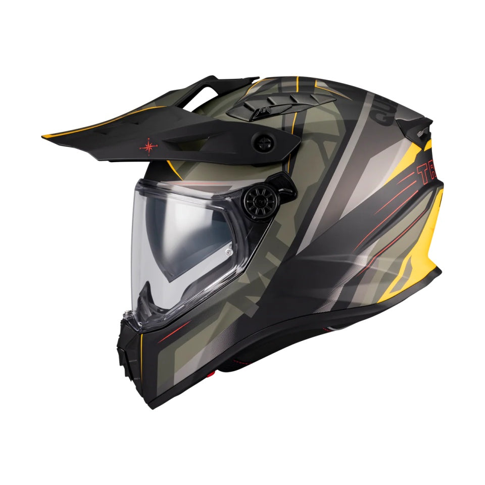 Casca touring/adventure MT model Track SV Questor B6 verde military mat – tip viziera: HS 12