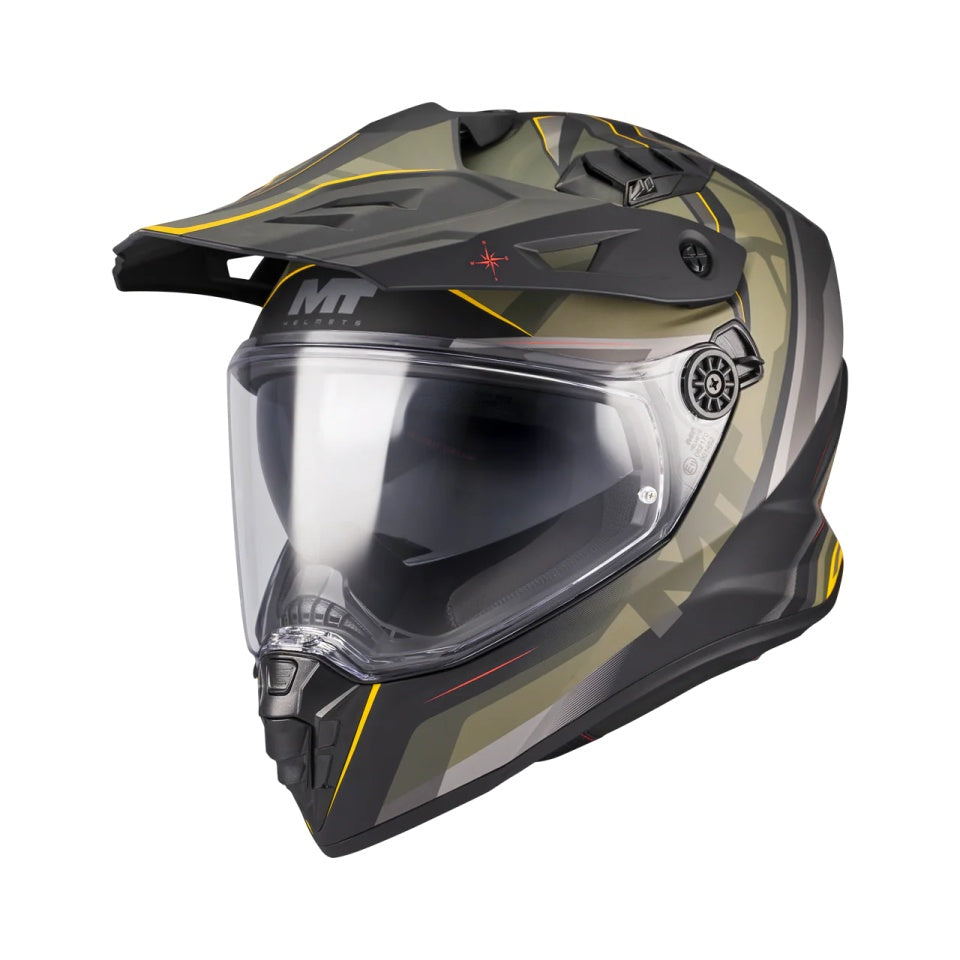 Casca touring/adventure MT model Track SV Questor B6 verde military mat – tip viziera: HS 12