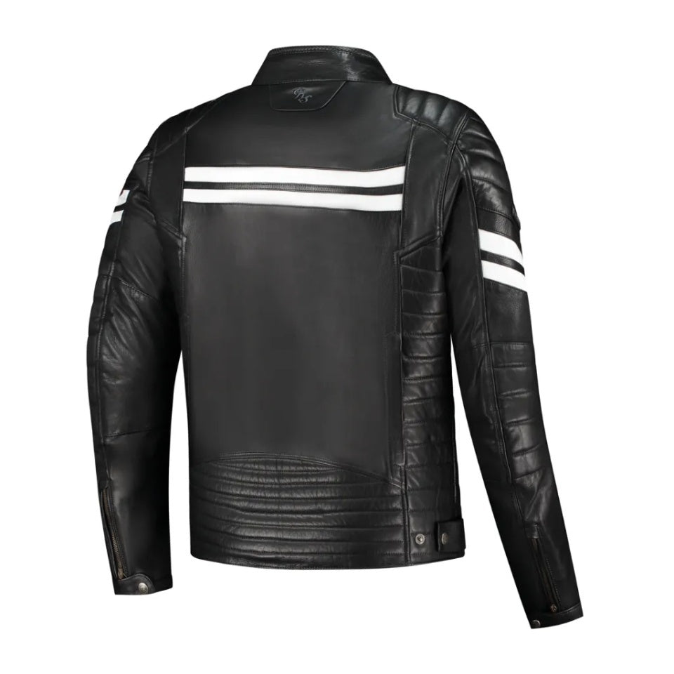 Geaca moto piele Rusty Stitches Jack Steve Black