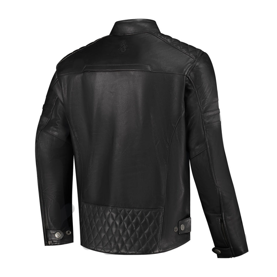 Geaca moto piele Rusty Stitches Jari V2 negru (protectii incluse)