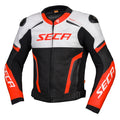 Geaca moto piele SECA Hooligan White/Fluo/Red