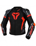 Geaca moto piele SECA SRS II negru/rosu/camo