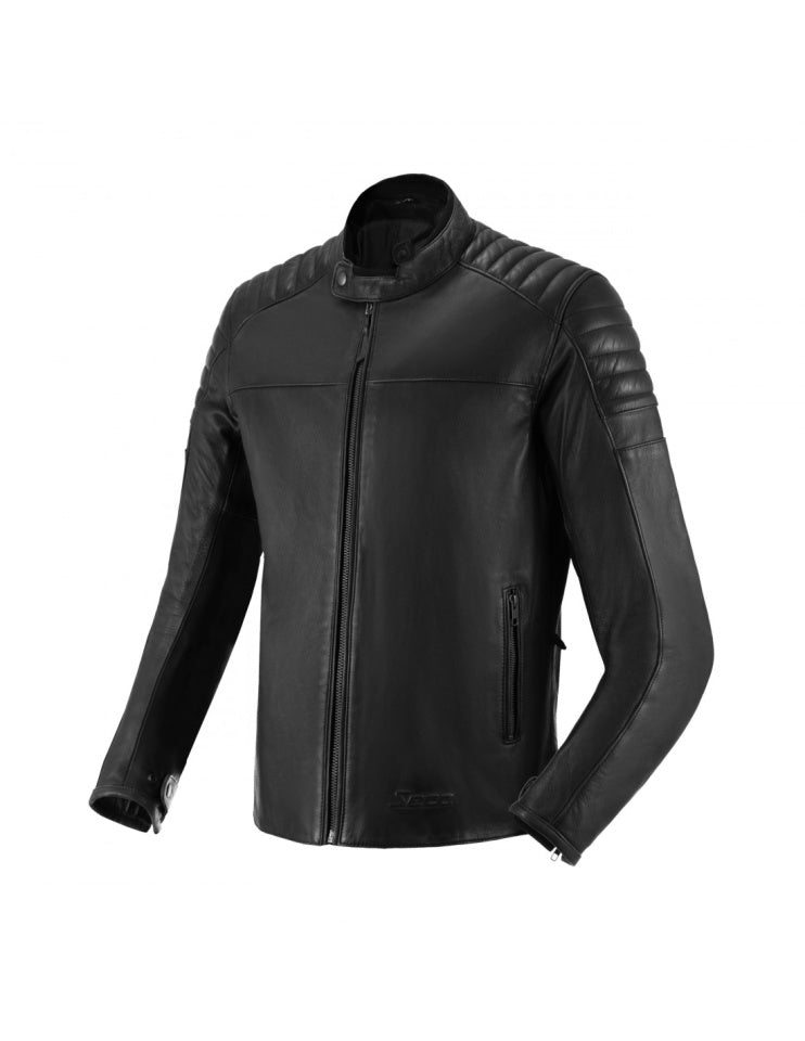 Geaca moto piele SECA Wanted II negru (protectii incluse)