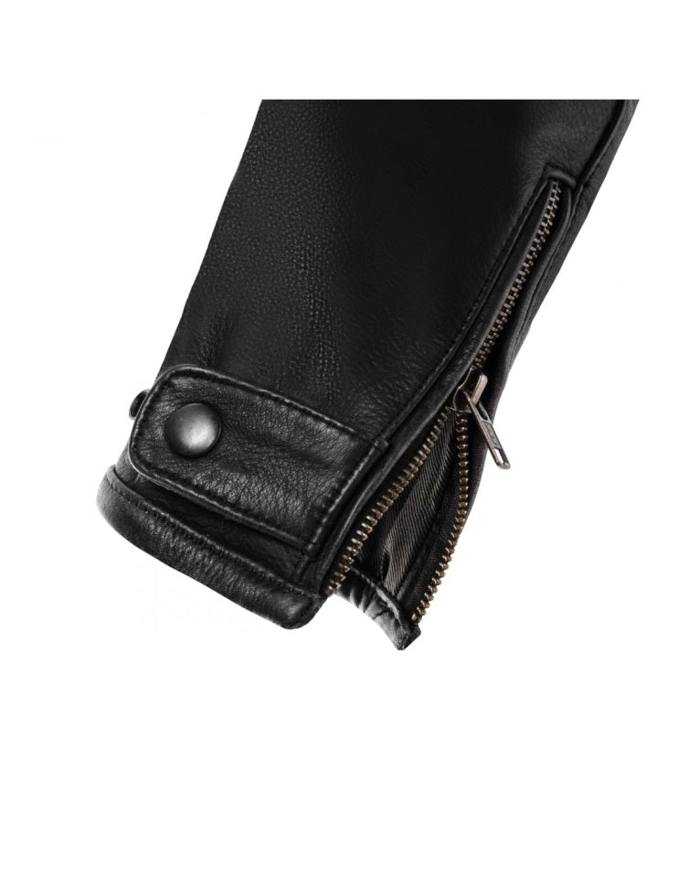 Geaca moto piele SECA Wanted II negru (protectii incluse)