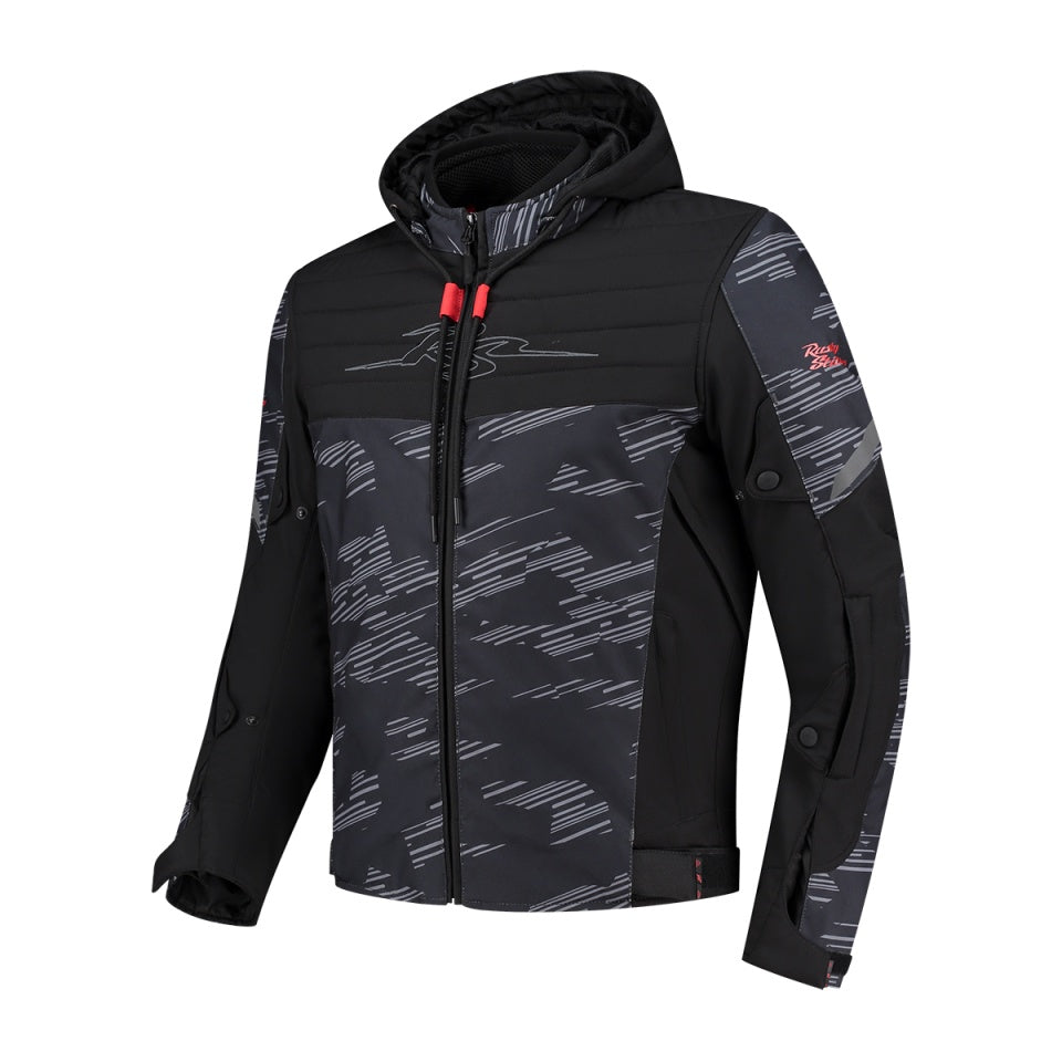 Geaca moto Rusty Stitches Liam Black/Grey/Red - membrana HUMAX®