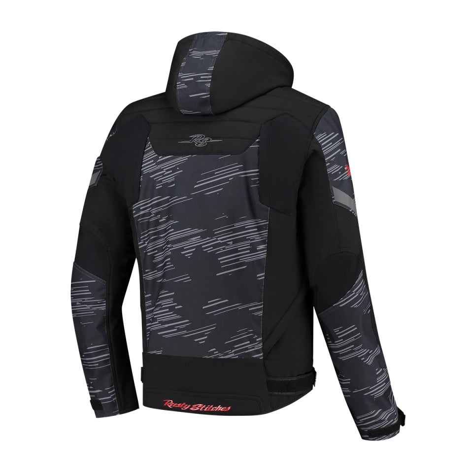 Geaca moto Rusty Stitches Liam Black/Grey/Red - membrana HUMAX®