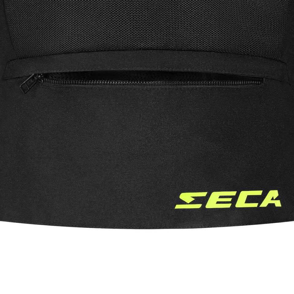 Geaca moto SECA Airflow III Negru/Rosu/Fluor (protectie de spate inlcusa Level 2)
