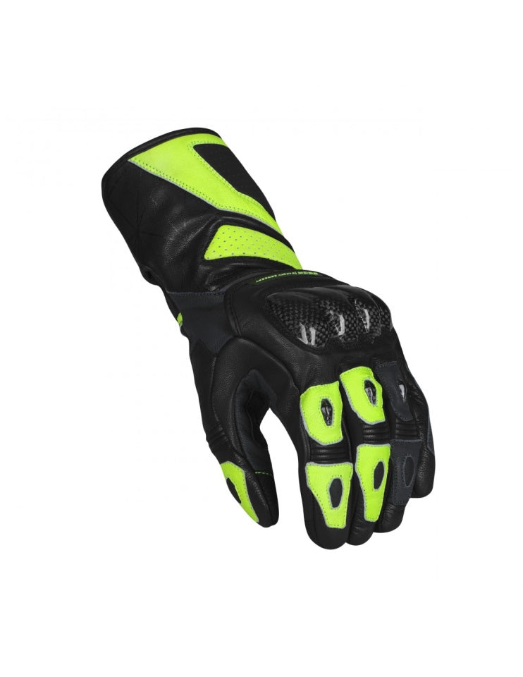 Manusi moto piele SECA Atom Galben Fluo