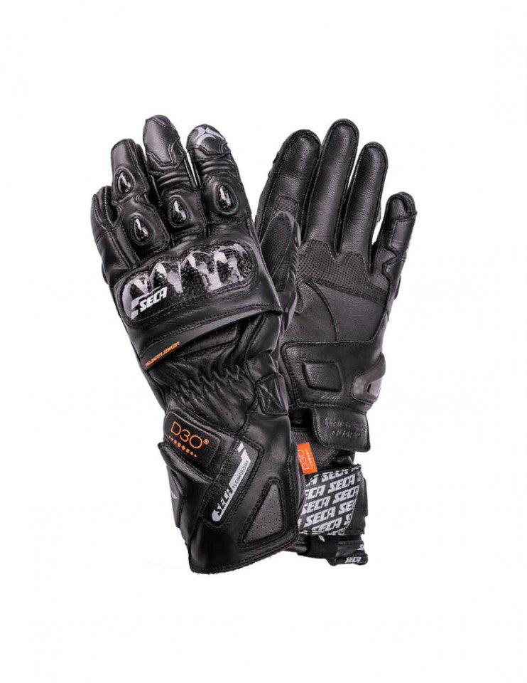 Manusi moto racing piele SECA Trackday - black