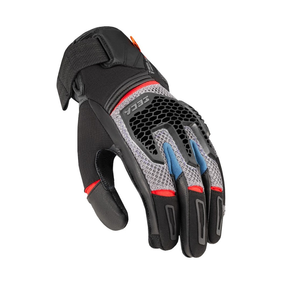 Manusi moto SECA Gravel Grey/Blue/Red