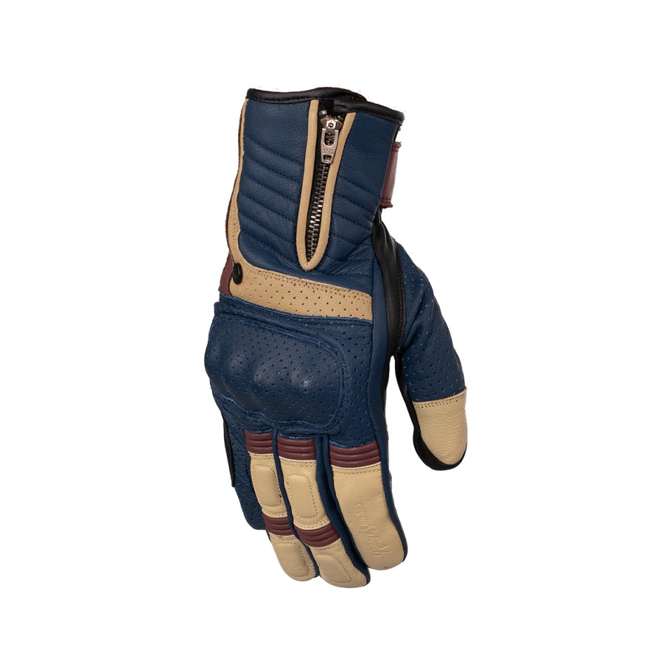 Manusi piele Rusty Stitches Simon Blue-Beige
