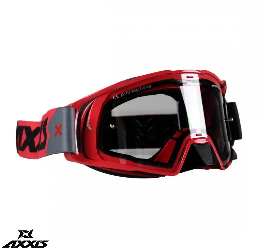 Ochelari Axxis Off road (cross-enduro) MX EVO Strap A5 rosu - culoare: rosu