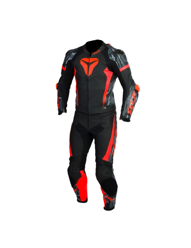 Pantaloni moto piele SECA SRS II BLACK/RED