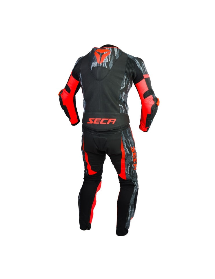 Pantaloni moto piele SECA SRS II BLACK/RED