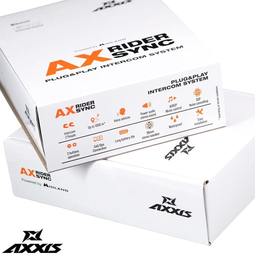 Sistem comunicatie moto complet Bluetooth MT - Axxis AX-RIDER SYNC - Plug&Play Intercom System - kit 1 bucata (pentru 1 utilizator)